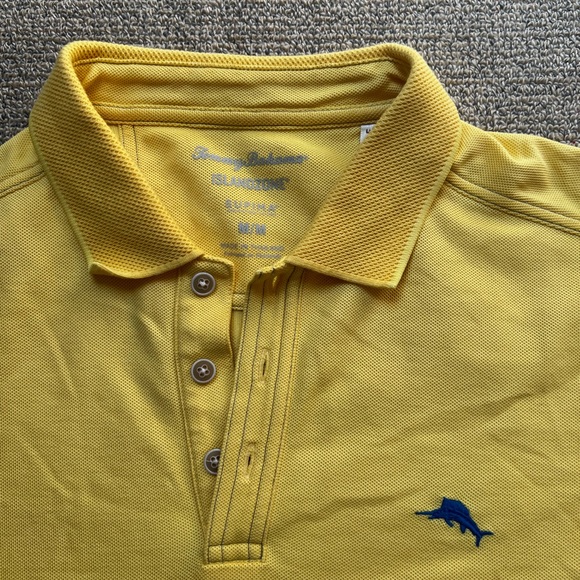 Men’s Yellow Tommy Bahama IslandZone Supima Polo Shirt Size M - Picture 3 of 9